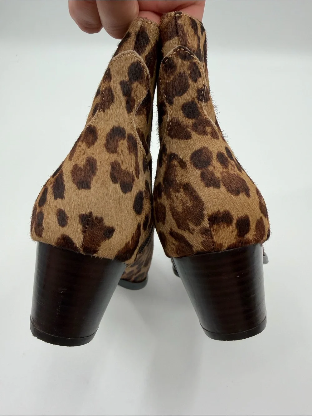 Ash Henna Leopard Print Cow Hair Leather Booties